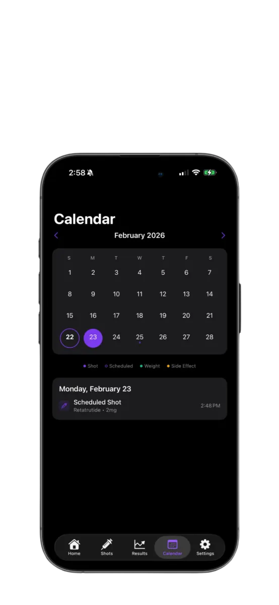 PeptideStack calendar